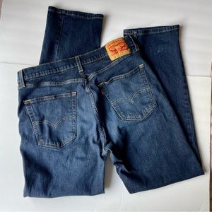 LEVI'S Mens 505 Slim Straight Dark Wash Blue Jeans W36 L32 (36x32)